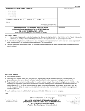 California Conservatorship Health Information Disclosure Order