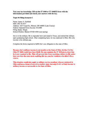 Ohio IT 1040 Tax Form