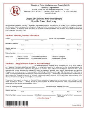 District of Columbia Durable Power of Attorney