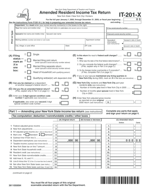 New York State Amended Resident Income Tax Return