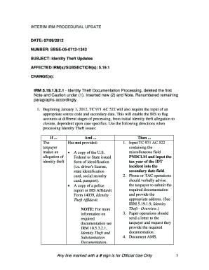 IRS Identity Theft Documentation Processing
