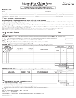 MoneyPlus FSA Claim Form