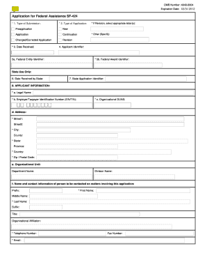 Application for Federal Assistance SF-424