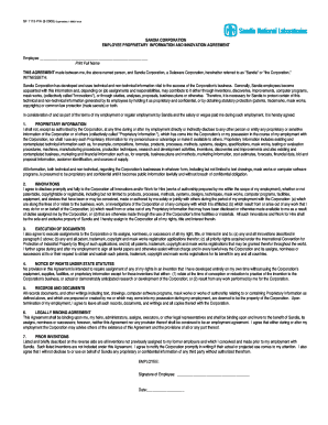 Employee Proprietary Information and Innovation Agreement