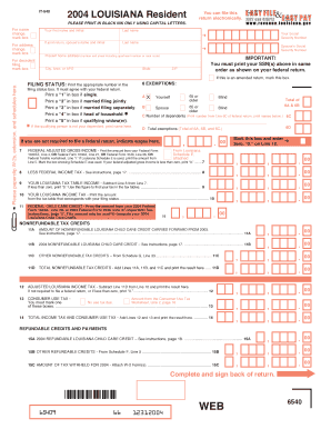 Louisiana IT-540 Tax Return Form