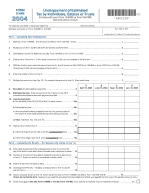 Maine Underpayment of Estimated Tax Form 2210ME