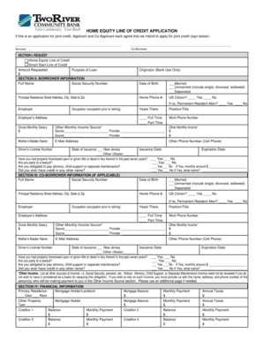 Home Equity Line of Credit Application