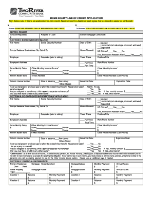 Home Equity Line of Credit Application