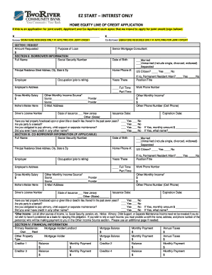 Home Equity Line of Credit Application