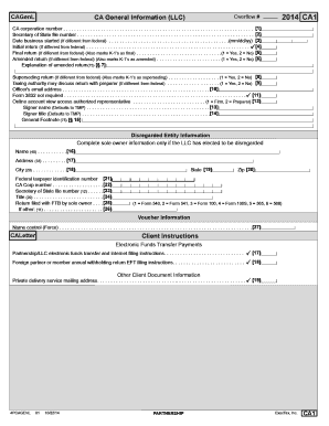 California LLC General Information Form