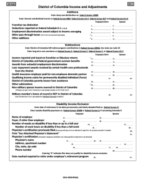 District of Columbia Tax Form DC1