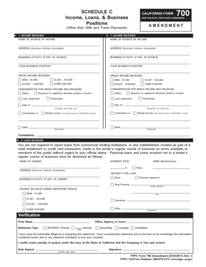 California Form 700 Schedule C Amendment