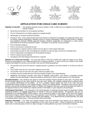 Nevada Child Care Subsidy Application