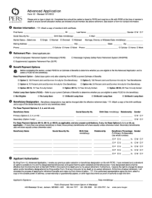 Mississippi PERS Advanced Application Form 16