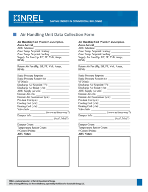 Air Handling Unit Data Collection Form