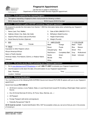 Washington State Fingerprint Appointment Form