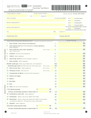 District of Columbia Corporation Franchise Tax Return