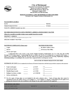 Virginia Public Records Request Form