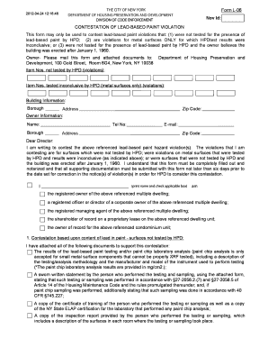 Contestation of Lead-Based Paint Violation