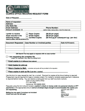 Clark County Records Request Form