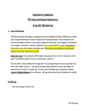 Pennsylvania Teacher and Principal Evaluation Survey