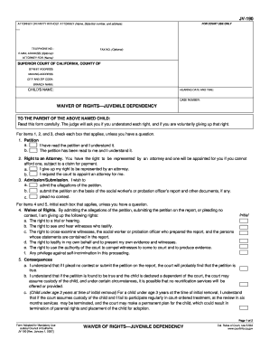 Waiver of Rights—Juvenile Dependency