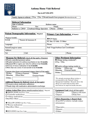 Asthma Home Visit Referral Form
