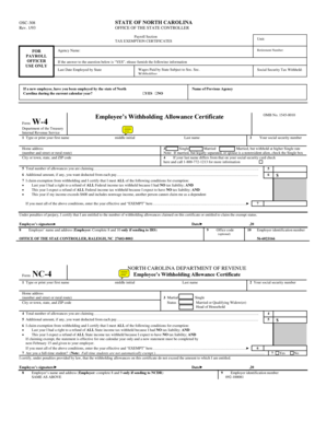 North Carolina Tax Exemption Certificate