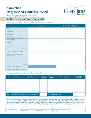 Housing Need Application Form
