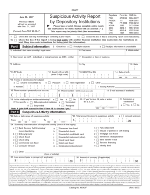Suspicious Activity Report Form