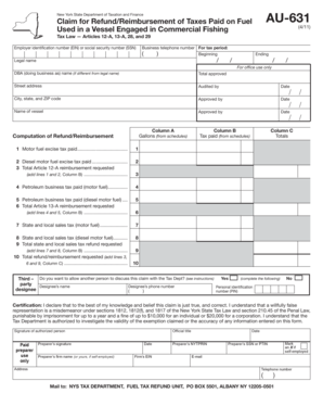 New York Fuel Tax Refund Form AU-631