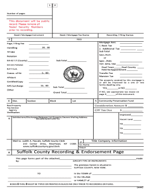 New York Mortgage Tax Stamp Recording Form