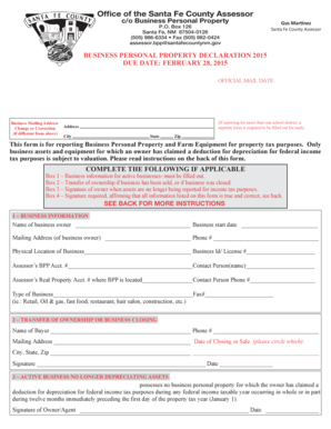 Business Personal Property Declaration