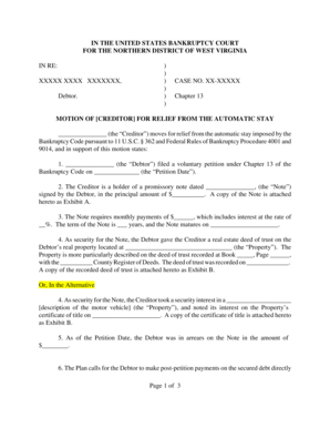 Motion for Relief from Automatic Stay