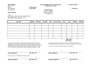 Utah Provider Service Invoice