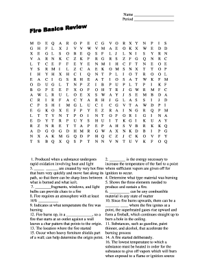 Fire Basics Worksheet Answers - Fill and Sign Printable Template Online