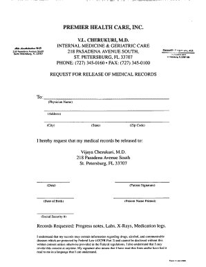 Request for Release of Medical Records