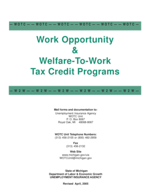 Work Opportunity and Welfare-To-Work Tax Credit Programs