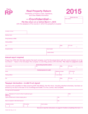 Oregon Real Property Return Form