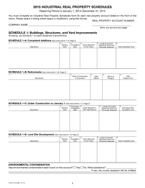 Oregon Industrial Property Return