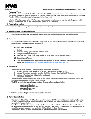 Boiler Waiver of Civil Penalties Form