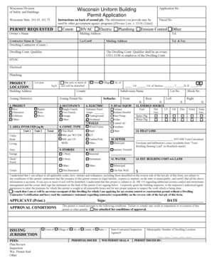 Wisconsin Uniform Building Permit Application