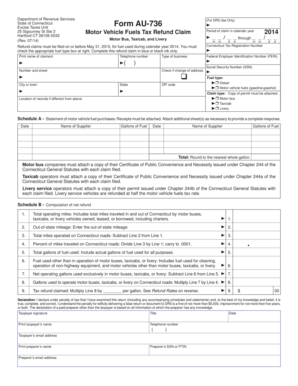Connecticut Motor Vehicle Fuels Tax Refund Claim Form