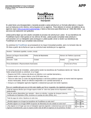 Solicitud para FoodShare de Wisconsin