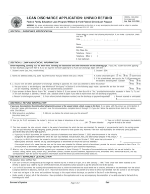 Loan Discharge Application