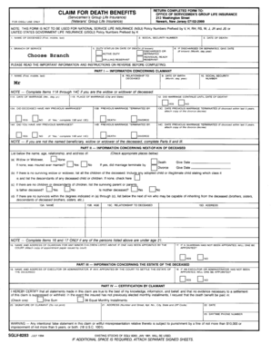 Claim for Death Benefits