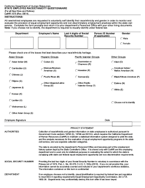 California State Employee Race/Ethnicity Questionnaire