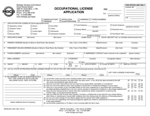 Michigan Gaming Control Board Horse Racing License Application