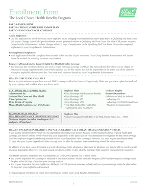 The Local Choice Health Benefits Program Enrollment Form