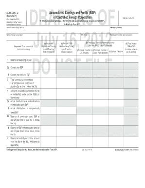 Schedule J Form 5471 Draft